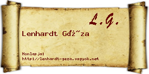 Lenhardt Géza névjegykártya