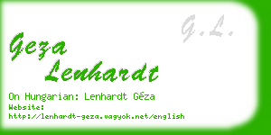 geza lenhardt business card