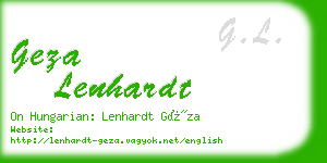 geza lenhardt business card